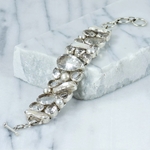 Tear Drop Center Ice Crystal Quartz & Biwa Pearls Gemstone Bracelet