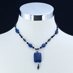Blue Lapis & Black Onyx Pendant Necklace