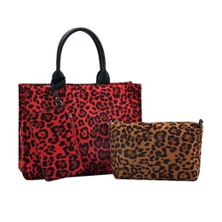 Tote bag in Red Leopard