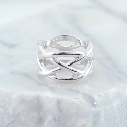 Silver Entwined Bands Ring
