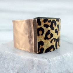 Leopard Calf Hair Cuff Bracelet
