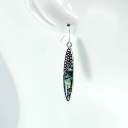 Abalone and Silver Dangle Earrings