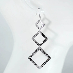 Silver Hammered Triangle Earrings