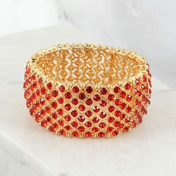 New York Custom Gold with Red Crystals Bracelet