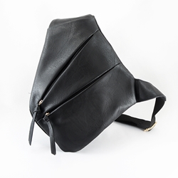 Sling Bag in Black Vegan Leather