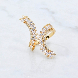 Gold Twist Ring with Diamond Crystal CZ's