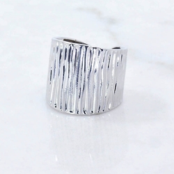 Ribbed Silver Ring