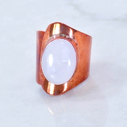 Moonstone and Copper Ring