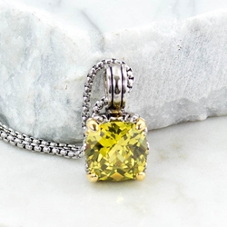 Citrine CZ Crystal in Filagree Nest