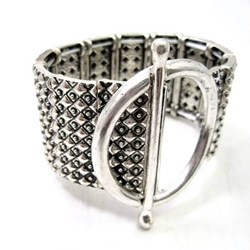 Industrial Chic Silver Gunmetal Bracelet