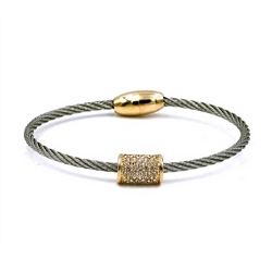 Gold, Crystal and Silver Bracelet