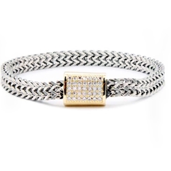 Gold and Silver with Crystals and Magnetic Clasp