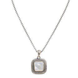 Silver, Gold and Moonstone Necklace