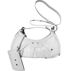 White Vegan Patent Leather Crossbody Handbag