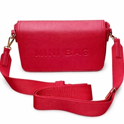 Vibrant Red Mini Crossbody Bag with Adjustable Strap