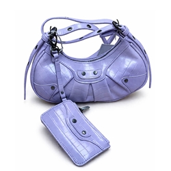Lavendar Vegan Patent Leather Crossbody Handbag