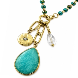 Turquoise Charm Pendant Necklace