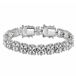 Silver-Tone Crystal Tennis Bracelet