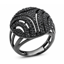 Black Crystal Statement Ring