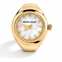 Quartz Ring Watch in Gold