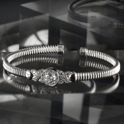 Italian Sterling Silver with Swarovski Crystals Bracelet