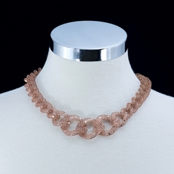 Rose Gold Mesh Chain Link Necklace