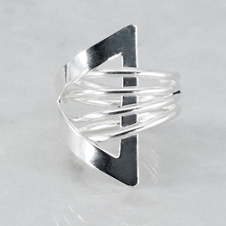 Silver Geometric Ring