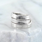 Brushed Silver 3 Band Ring
