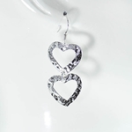 Silver Heart Duet Earrings