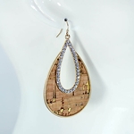 Crystal and Cork  Earrings