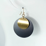 Black and Gold Circle Earrings
