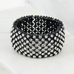 New York Custom Black with Clear Crystal Bracelet