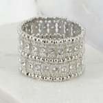 New York Custom Silver and Crystal Bracelet - Two Row