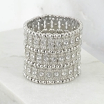 New York Custom Silver and Crystal Bracelet - Three Row