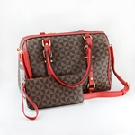 Red and Brown Designer Inspired  Handbag