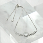 Silver and Diamond Crystal Adjustable Bolero Bracelet