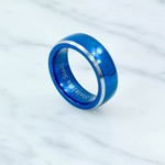 Stainless Steel Ring in Blue and Silver