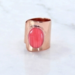 Coral and Copper Ring