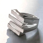 Industrial Chic Zigzag Ring in Gunmetal Silver