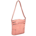 Shell Pink Crossbody Zipper Handbag