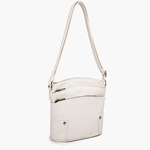 White Crossbody Zipper Handbag