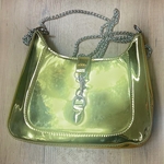 Metallic Crossbody Handbag in Chartreuse