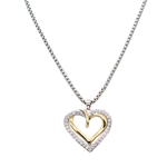 Silver and Gold Entwined Hearts Necklace