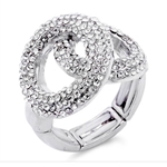Silver with Two Loops of Diamond CZ Crystals