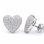 Sparkling Heart Shaped CZ Crystal Earrings