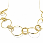 Gold Linked Variety Ring Chain Necklace