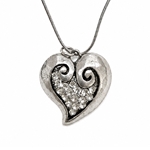 Antique Inspired Silver Pendant with Crystal CZs