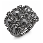 Gunmetal Crystal Statement Ring