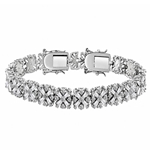 Silver-Tone Crystal Tennis Bracelet