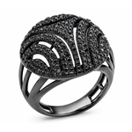 Black Crystal Statement Ring